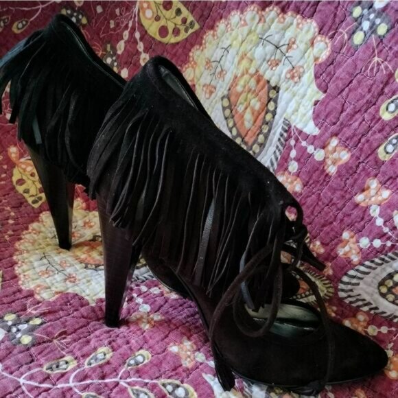 NWOT! Calvin Klein 'Pixy' Brown Suede Heels Size 7.5M - Picture 5 of 12